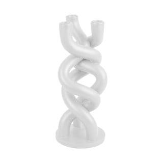 Biely keramický svietnik na tri sviečky PT LIVING Twisted, výška 31,4 cm