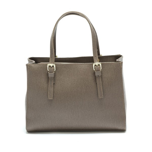 Sivo-hnedá kožená kabelka Isabella Rhea Maria