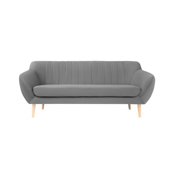 Sivá zamatová pohovka Mazzini Sofas Sardaigne, 188 cm