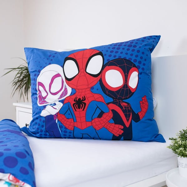 Modrá bavlnená detská obliečka na jednolôžko 140x200 cm Spidey – Jerry Fabrics-image-3