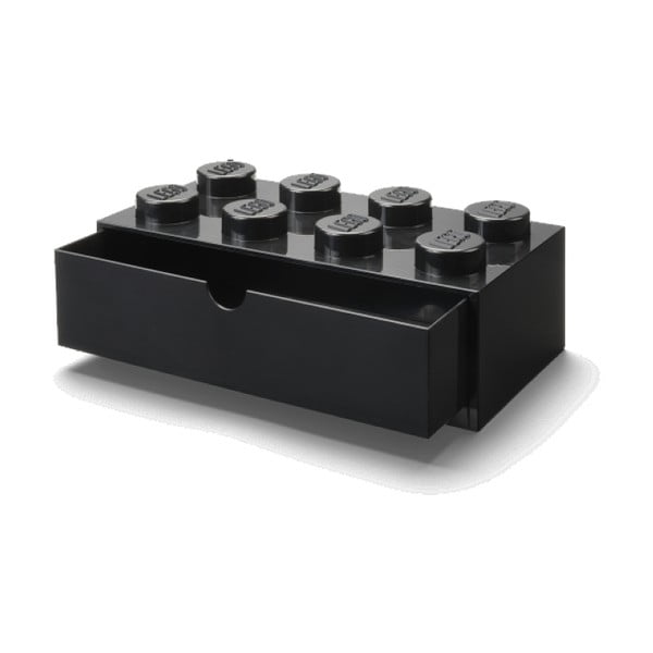 Čierny stolový box so zásuvkou LEGO® Brick, 31,6 x 11,3 cm-image-2