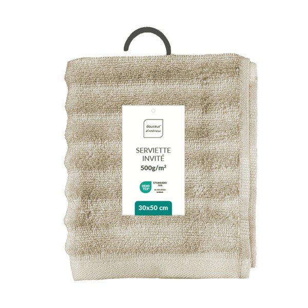 Béžový froté bavlnený uterák 30x50 cm Maya – douceur d'intérieur-image-4