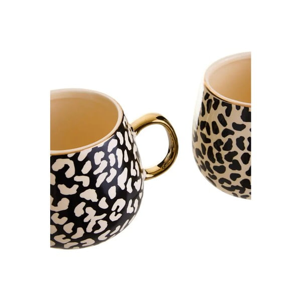 Hrnčeky z kameniny v čierno-zlatej farbe v súprave 2 ks 330 ml London – Premier Housewares-image-3