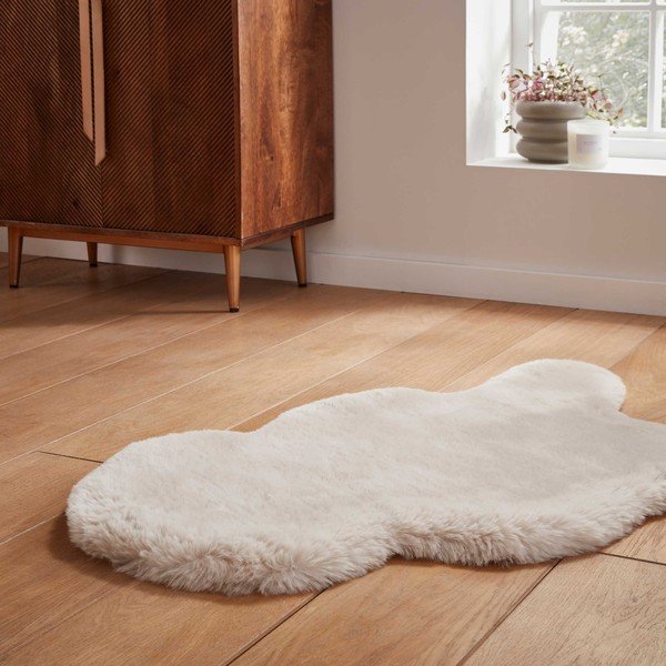 Krémovobiela syntetická kožušina 60x90 cm Super Teddy – Think Rugs-image-2