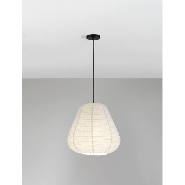 Biele ľanové závesné svietidlo ø 50 cm Linnet – Nova Luce-image-3
