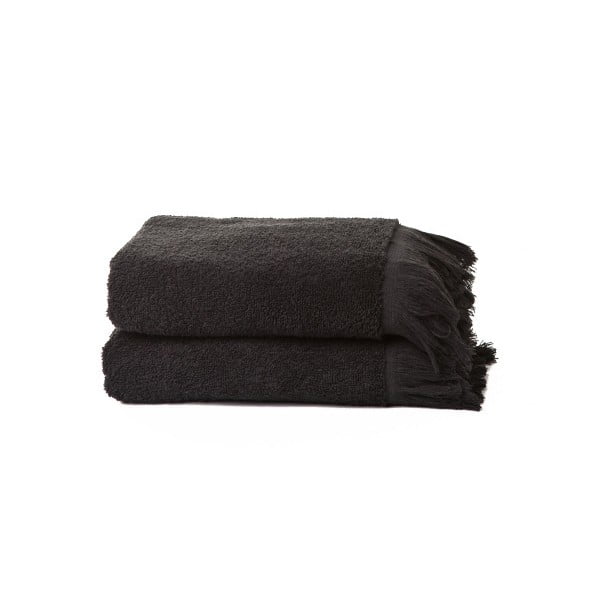 Sada 2 čiernych uterákov z čistej bavlny Casa Di Bassi