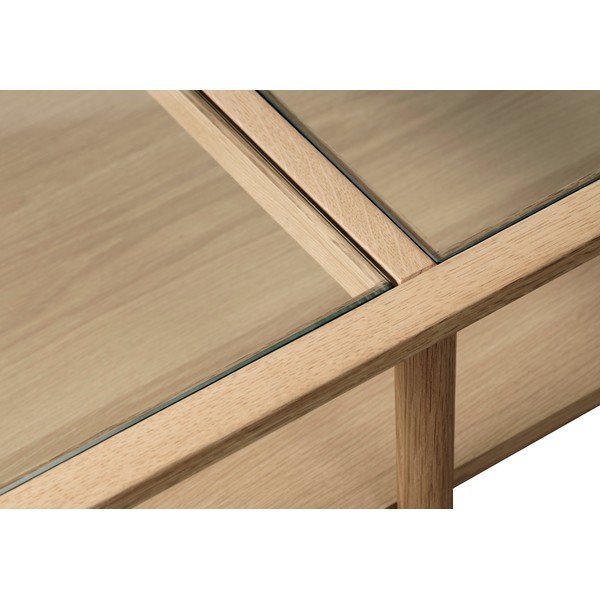 Sklenený konferenčný stolík v prírodnej farbe 60x120 cm Elba – Unique Furniture-image-4