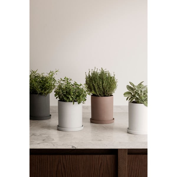 Tmavosivý porcelánový kvetináč Blomus Nona-image-1