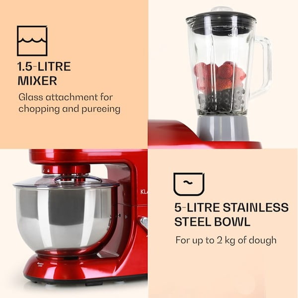 Červený multifunkčný kuchynský robot Klarstein Lucia Rossa-image-4