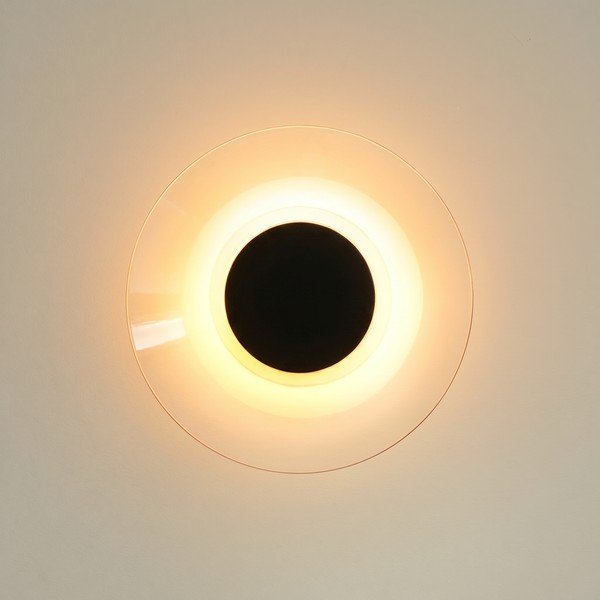 Čierne LED nástenné svietidlo 
z akrylátového skla
 ø 28 cm ASTRO – Thoro-image-4