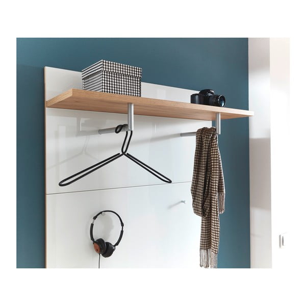 Biely/v prírodnej farbe vešiakový panel v dekore duba Telde – Germania-image-3