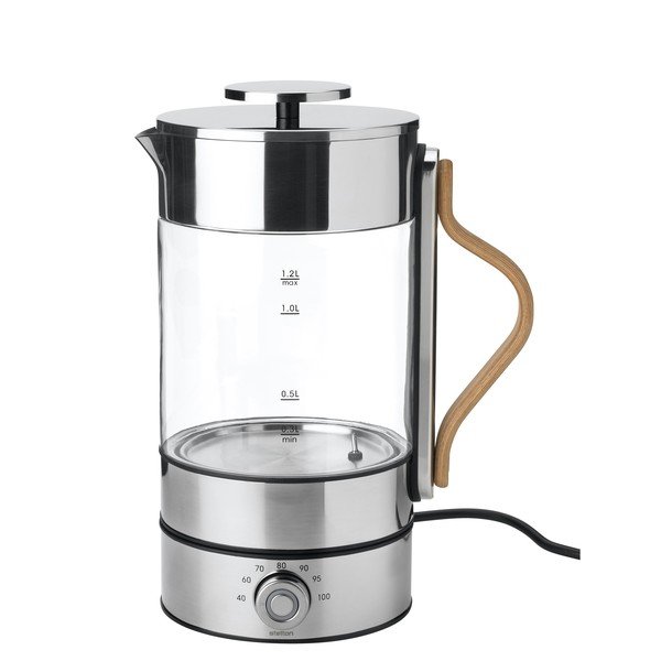 Sklenená rýchlovarná kanvica v striebornej farbe 1,2 l Emma – Stelton