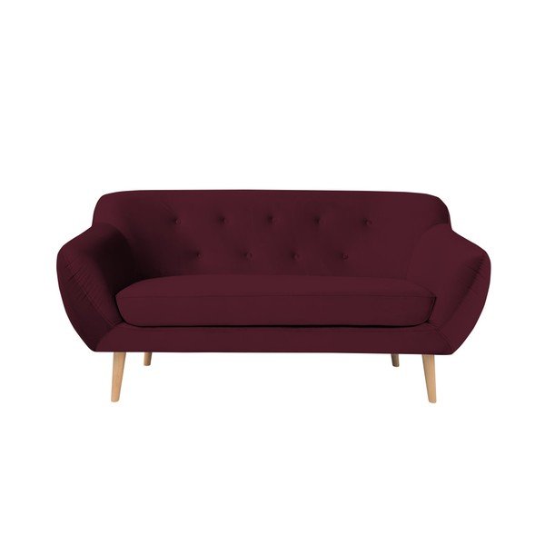 Vínovočervená dvojmiestna pohovka Mazzini Sofas Amelie