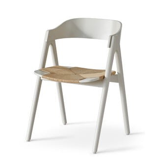 Béžová jedálenská stolička z bukového dreva s ratanovým sedákom Findahl by Hammel Mette