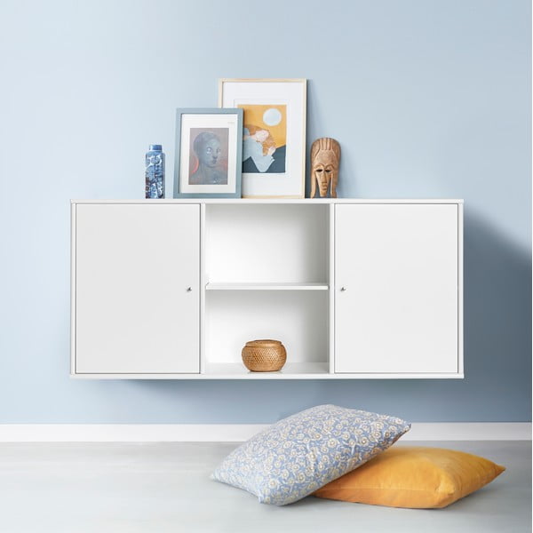 Biela nízka závesná komoda 133x61 cm Mistral – Hammel Furniture-image-1