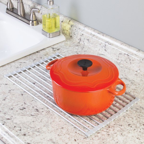 Hliníková odkvapkávacia mriežka na drez v striebornej farbe Metro – iDesign-image-4