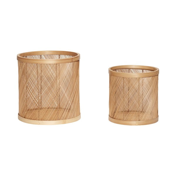 Sada 2 úložných bambusových košíkov Hübsch Crismo