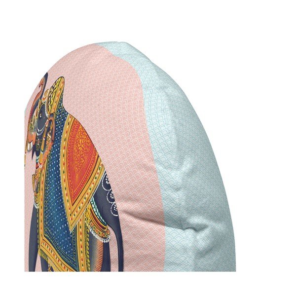 Bavlnený obojstranný vankúš HF Living Kandula Pink Elephant, ⌀ 50 cm-image-1