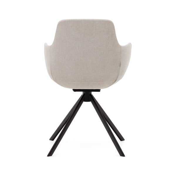 Béžové čalúnené jedálenské kreslá v súprave s podrúčkami 2 ks Tissiana – Kave Home-image-4