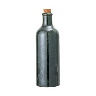 Tmavozelená kameninová fľaša so zátkou Bloomingville Joelle, 650 ml