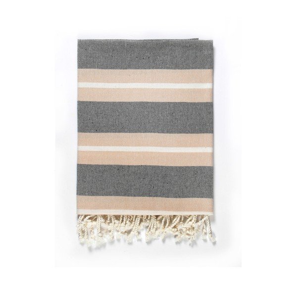 Béžovo-sivá osuška s prímesou bavlny Kate Louise Cotton Collection Line Beige Grey, 100 × 180 cm-image-3
