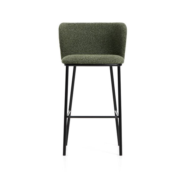 Tmavozelená čalúnená barová stolička (výška sedadla 75 cm) Ciselia – Kave Home-image-3