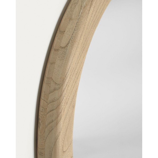 Nástenné zrkadlo s dreveným rámom ø 50 cm Alum – Kave Home-image-4
