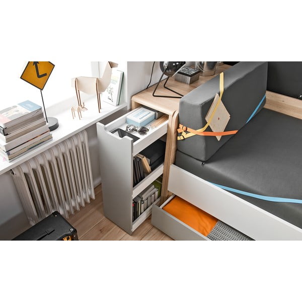 Skrinka so sivými dvierkami k jednolôžkovej posteli Vox Evolve-image-3