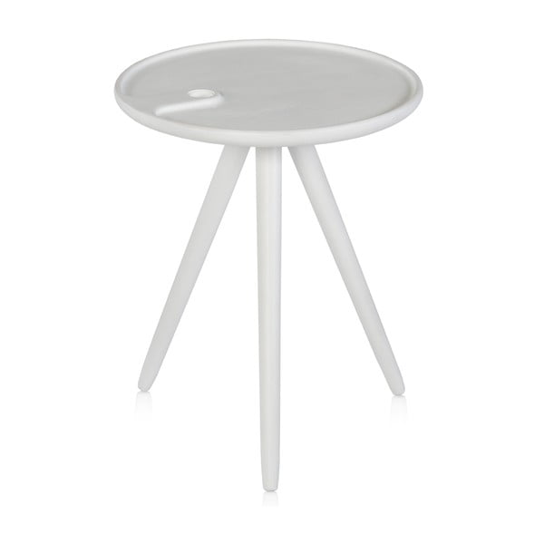 Biely drevený stolík IKER Flower