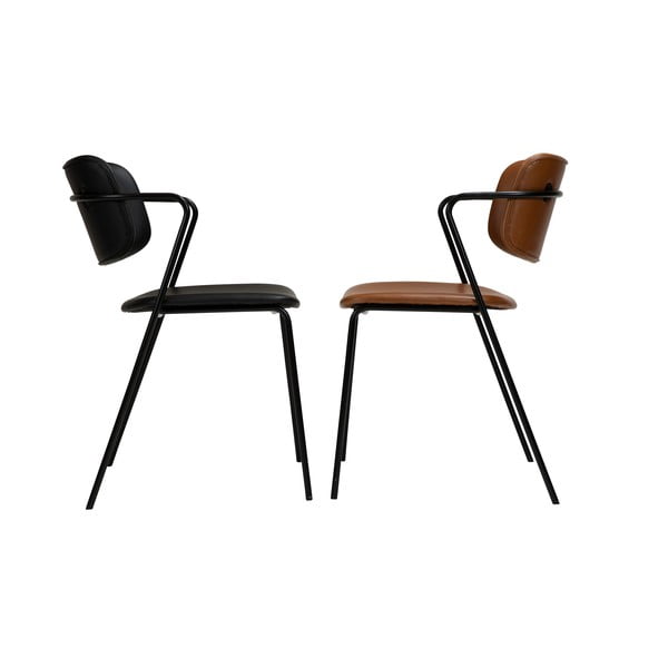 Hnedá stolička z imitácii kože DAN-FORM Denmark Zed-image-4