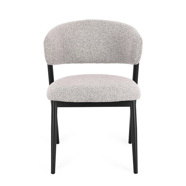 Sivá čalúnená jedálenská stolička Cassandra – Bizzotto-image-1