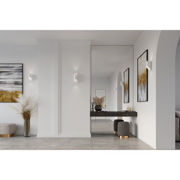 Biele nástenné svietidlo Sollux Nixon, dĺžka 20 cm-image-1