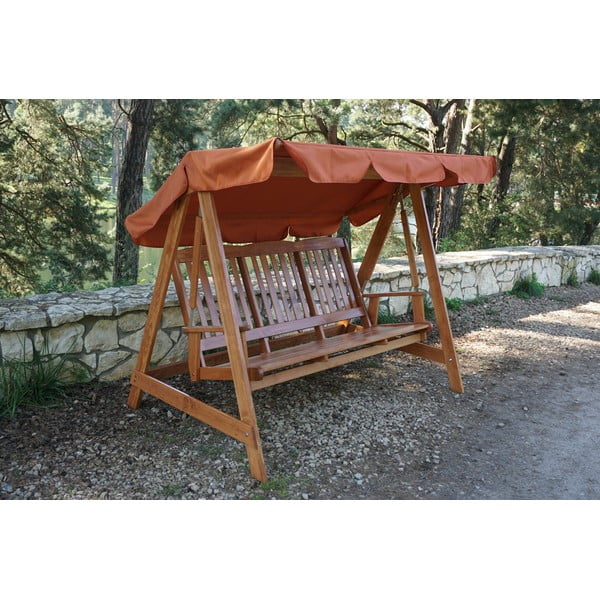 Hnedá drevená záhradná hojdačka Luisa – Rojaplast-image-2