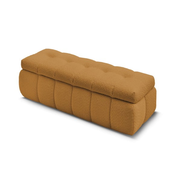 Lavica z textílie buklé v horčicovej farbe Mont Blanc – Bobochic Paris-image-2