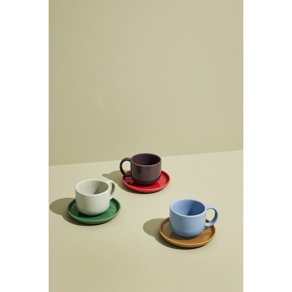 Svetlomodro-hnedá šálka z kameniny Amare – Hübsch-image-1