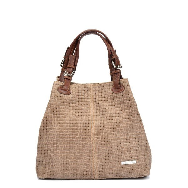 Hnedosivá kožená kabelka Isabella Rhea 858-image-2