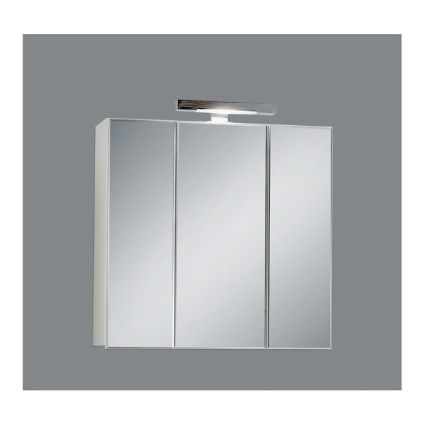 Biela nástenná kúpeľňová skrinka so zrkadlom Lana
