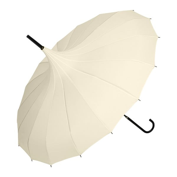 Krémový dáždnik s rúčkou Von Lilienfeld Pagoda Fabienne, ø 90 cm