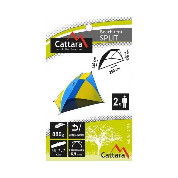 Žlto-modrý plážový stan Cattara Split-image-2
