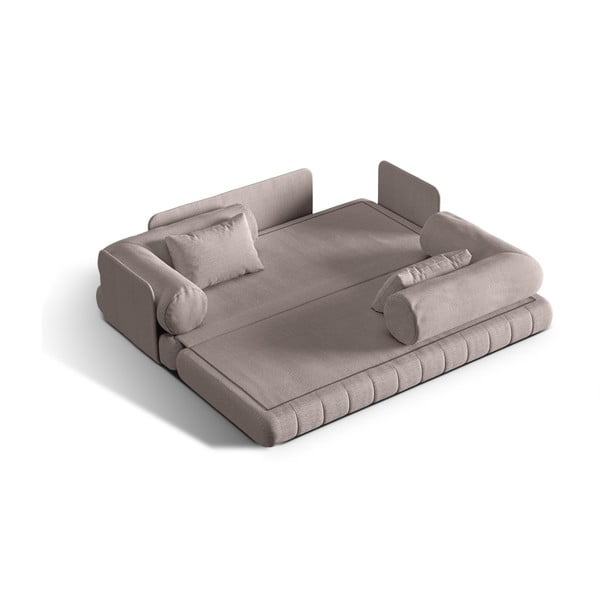 Sivobéžová rozkladacia pohovka z textílie buklé 206 cm Kemi – Cosmopolitan Design-image-1