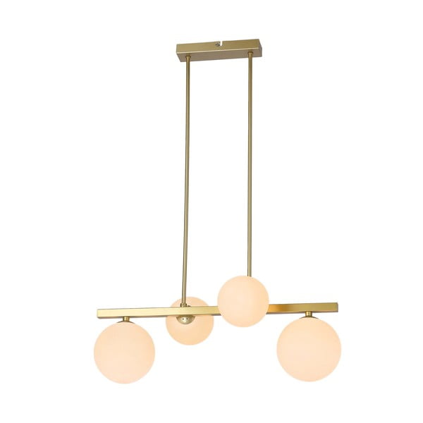 Závesné svietidlo so skleneným tienidlom v bielo-zlatej farbe Kama – Candellux Lighting-image-2