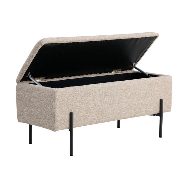 Béžová lavica z textílie buklé Watford – House Nordic-image-2