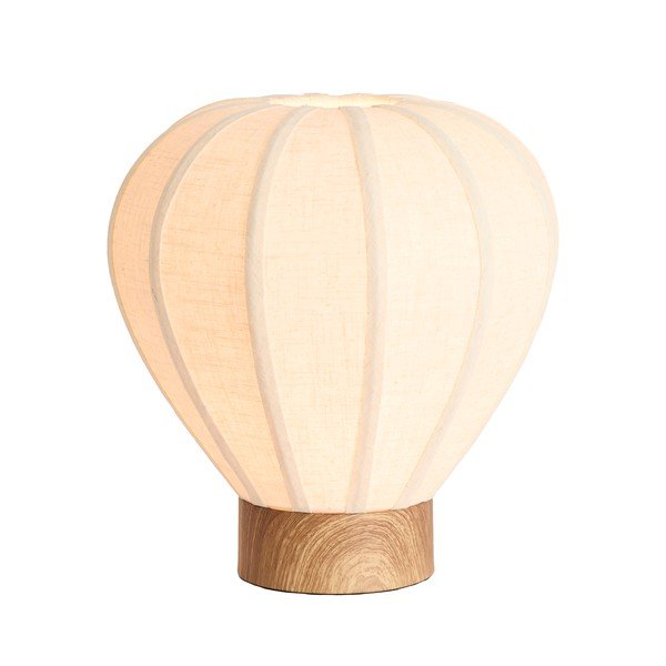 Krémovobiela kovová stolová lampa s textilným tienidlom (výška  36 cm) Kyzo – Light & Living-image-1