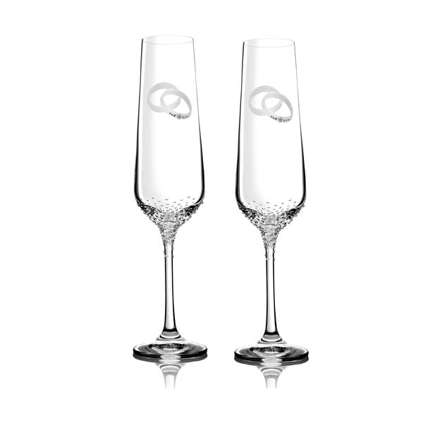 Sada 2 pohárov na šampanské Porte so Swarovski Elements v luxusnom balení