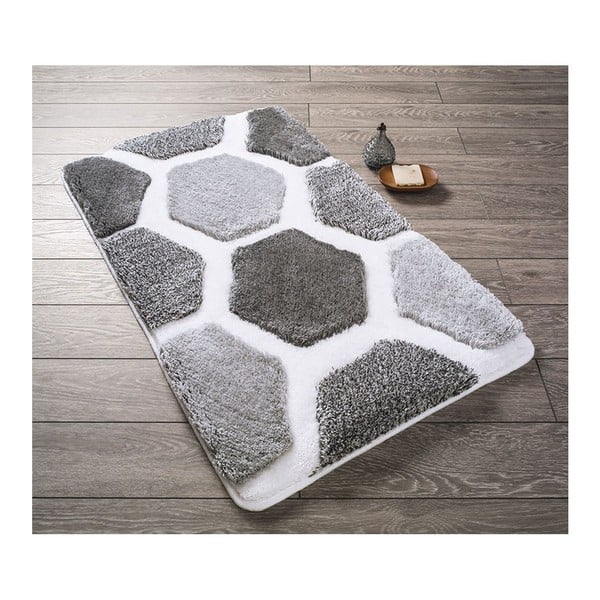 Čierno-biela predložka do kúpeľne Confetti Bathmats Tenedos, 60 × 100 cm