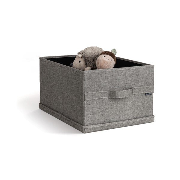 Sivý látkový úložný box s vekom 36x46x25 cm Soft Storage Large – Bigso-image-2