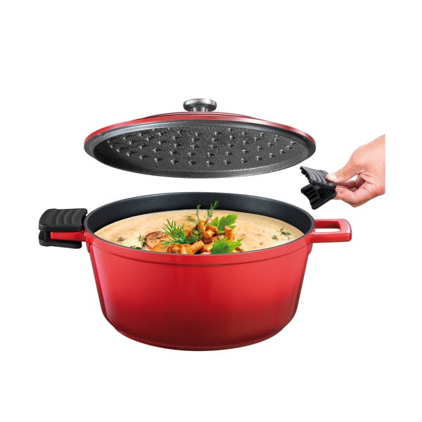 Hrniec s pokrievkou s nepriľnavým povrchom na indukciu 4.7 l Bordeaux - Tescoma-image-2