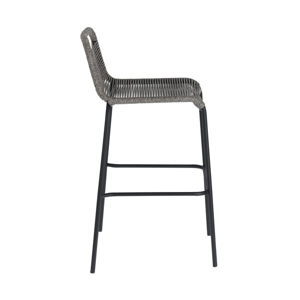 Sivá barová stolička s oceľovou konštrukciou Kave Home Glenville, výška 74 cm-image-2
