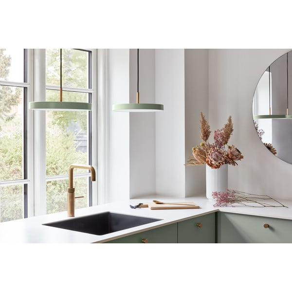Svetlozelené LED závesné svietidlo s kovovým tienidlom ø 31 cm Asteria Mini – UMAGE-image-1