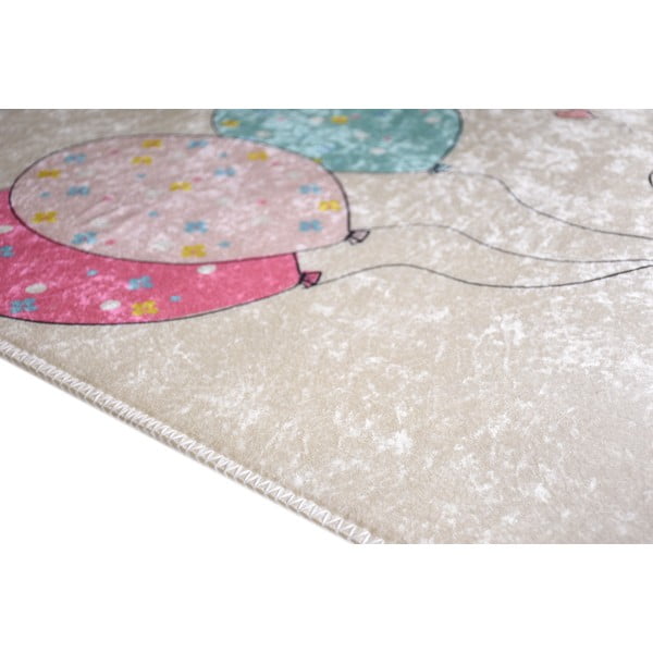 Ružový/slonovinový prateľný detský koberec 120x180 cm Girl & Baloons – Vitaus-image-2
